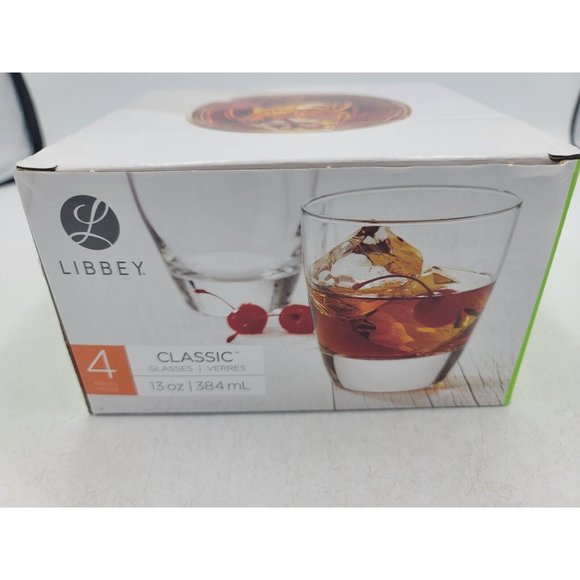Libbey Glass Classic Set Of 4 13 Oz Drinks Cheers New A13 - Picture 2 of 9